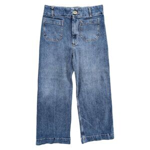 Pilcro Skipper Wide Leg Jeans Womens Blue High Rise Denim Size 28
